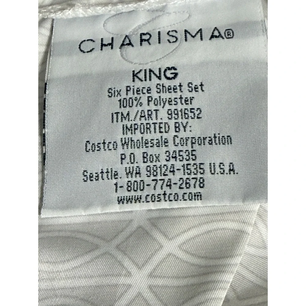 Charisma King Pillowcase Set of 2 Taupe White Geometric Ogee‎ Polyester Bedding